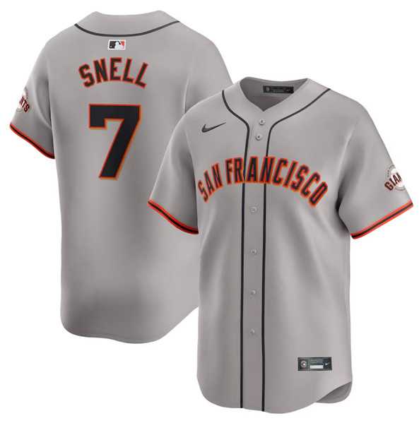 Men%27s San Francisco Giants #7 Blake Snell Gray Away Limited Stitched Baseball Jersey Dzhi
